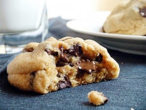 Thick Chewy PB Choc Chip Cookies