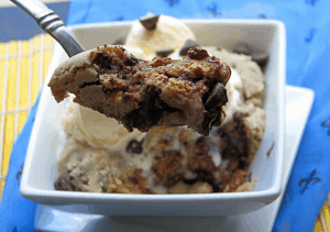 Peanut Butter Stuffed Deep Dish Chocolate Chip Cookie