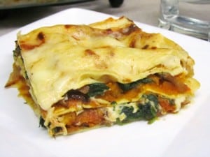 Butternut Onion Spinach Lasagna