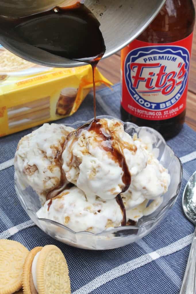 NoChurn Root Beer Float Golden Oreo Ice Cream The Spiffy Cookie