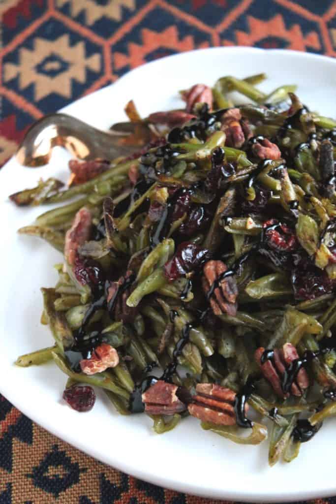 Roasted Green Bean Salad with Cranberries and Toasted Pecans The