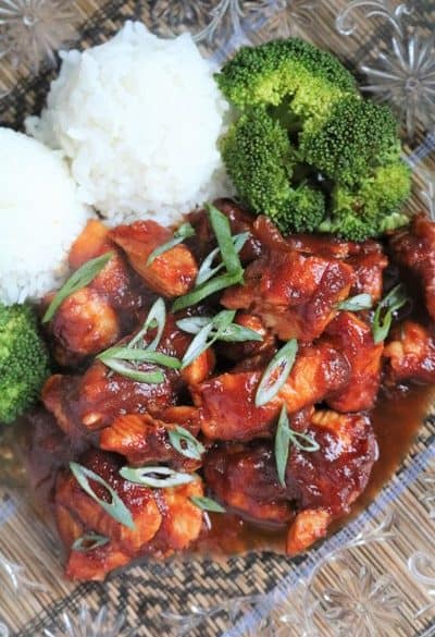Asian BBQ Chicken with Rice and Broccoli