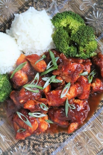 Asian BBQ Chicken with Rice and Broccoli