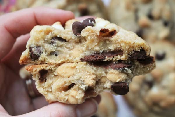 Big Fat Chewy Multichip Cookies #thickcookie #cookiemonster