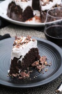Devil's Food Cake with Nutella and Whipped Cream