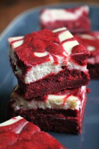 Red Velvet Cream Cheese Swirl Brownies.