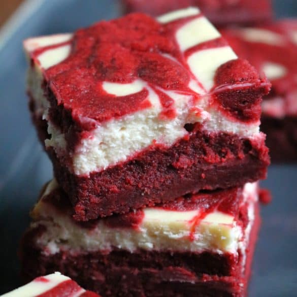 Red Velvet Cream Cheese Swirl Brownies.