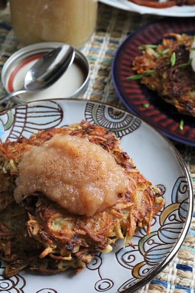 Homemade Latkes with Applesauce