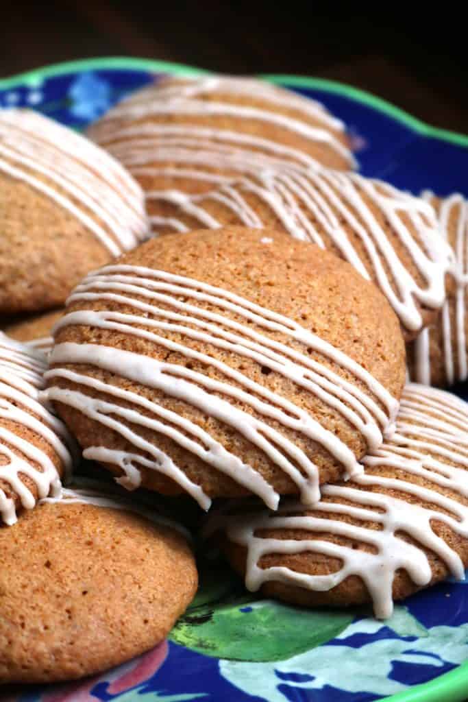 Spiced Applesauce Cookies with Icing Drizzle.