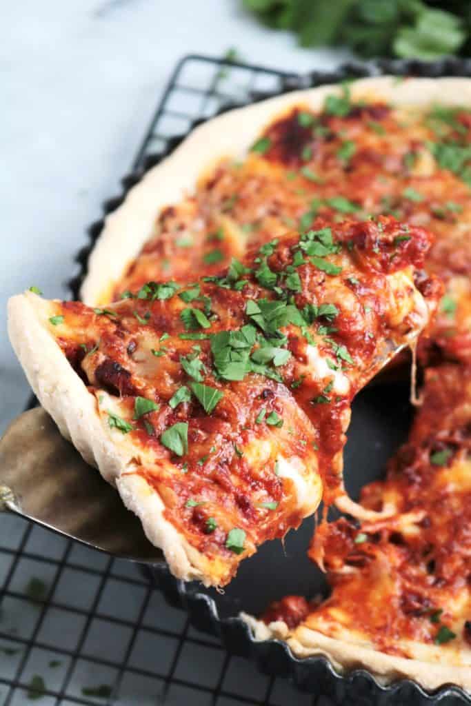 Savory Pizza Tart Slice.