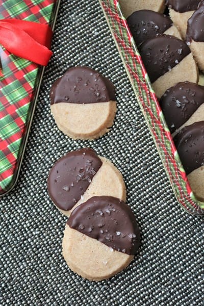 Dark Chocolate Dipped Orange Spice Shortbread #thespiffycookie #cookieexchange