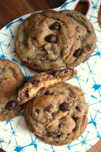 Peanut Butter Stuffed Chocolate Chip Cookies.