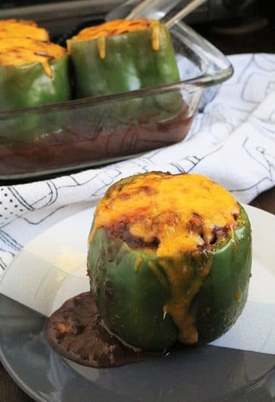 Stuffed Green Bell Pepper #dinnerideas