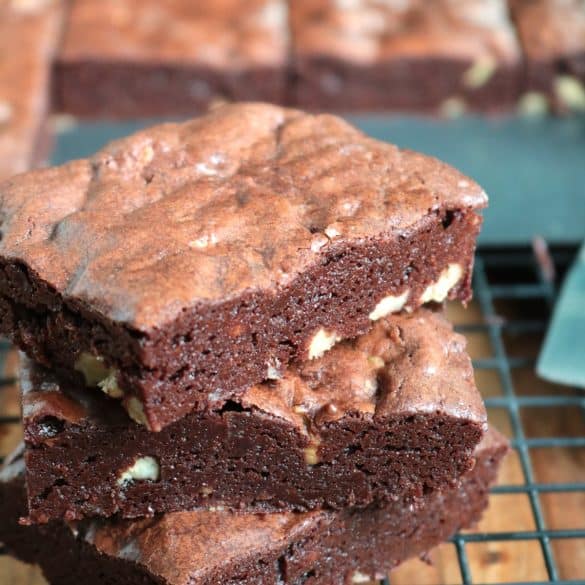 Cocoa Brownies with Browned Butter and Walnuts.