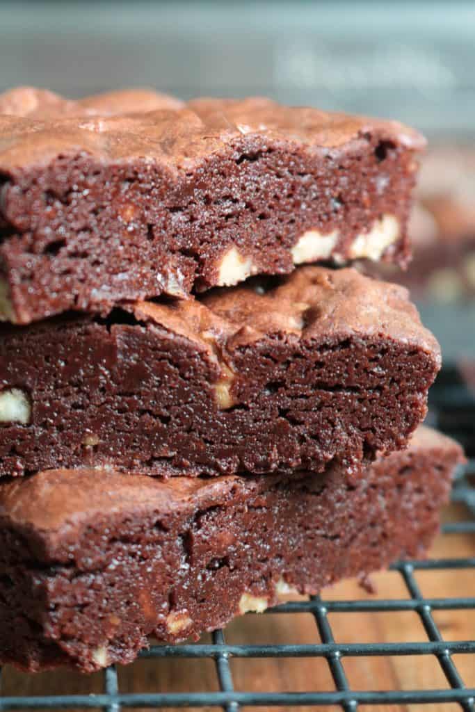 Browned Butter Brownies with Walnuts.