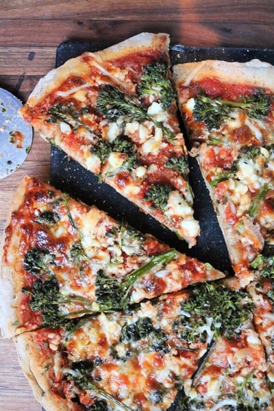 Feta & Broccoli Pizza with Whole Wheat Crust