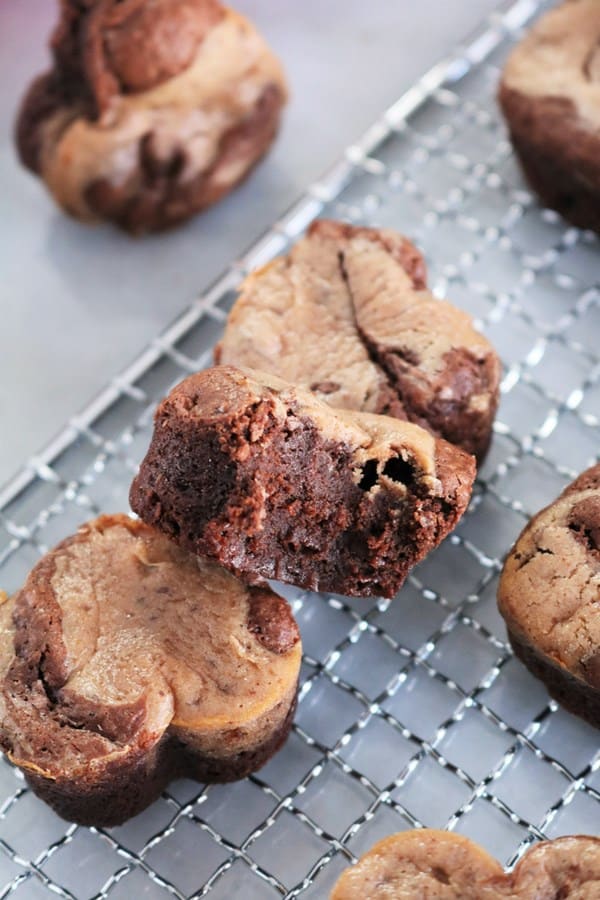Nutella Cream Cheese Swirl Brownie Hearts
