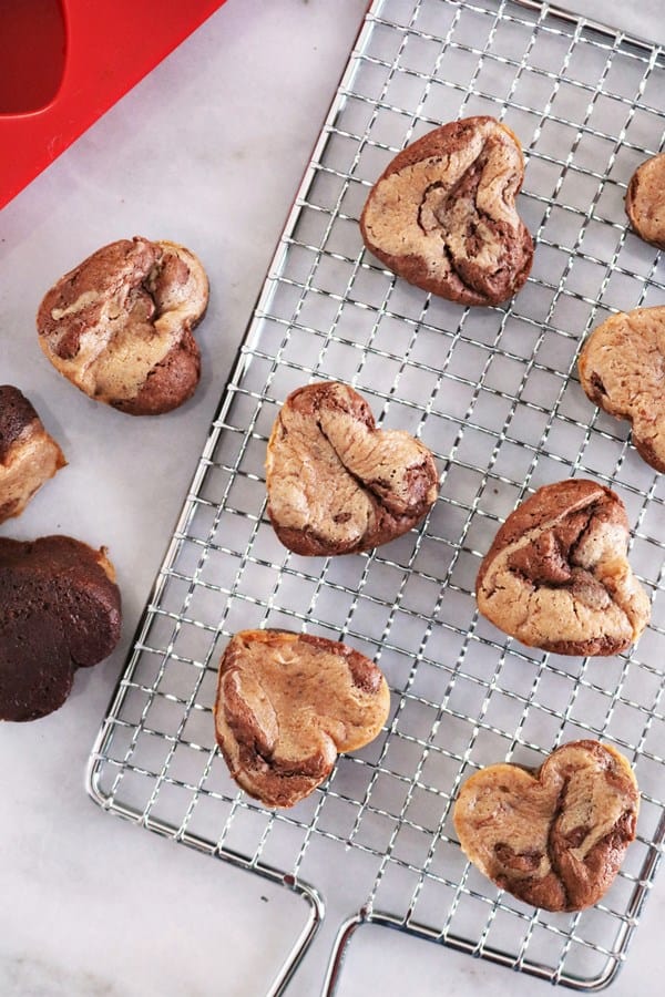 Nutella Cream Cheese Swirl Heart Brownies