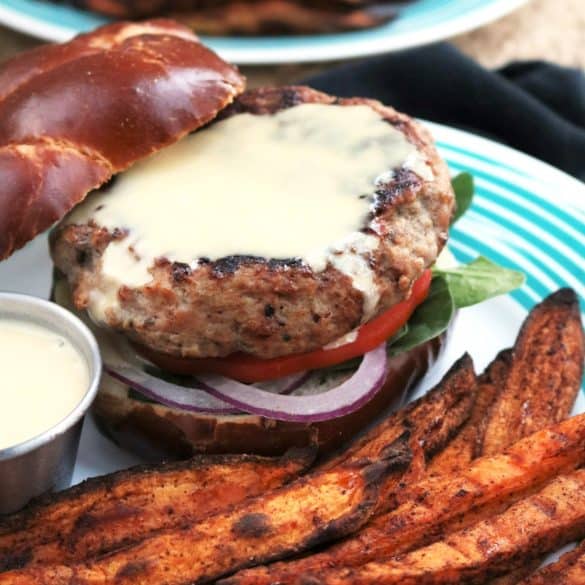 Apple Maple Turkey Burgers with Maple-Dijon Sauce.
