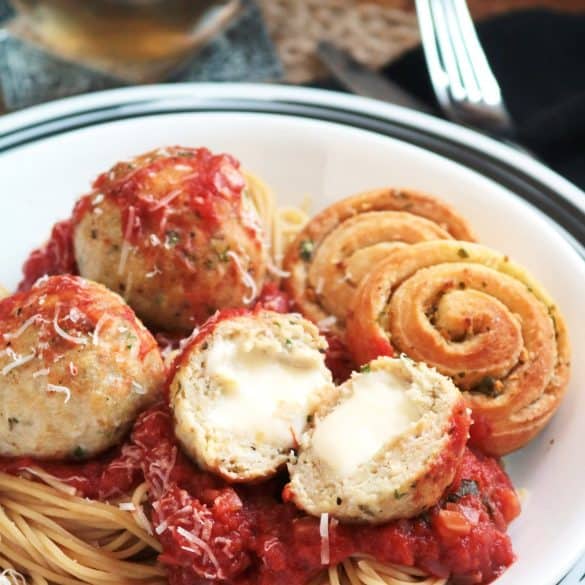 Baked Chicken Parmesan Meatballs.