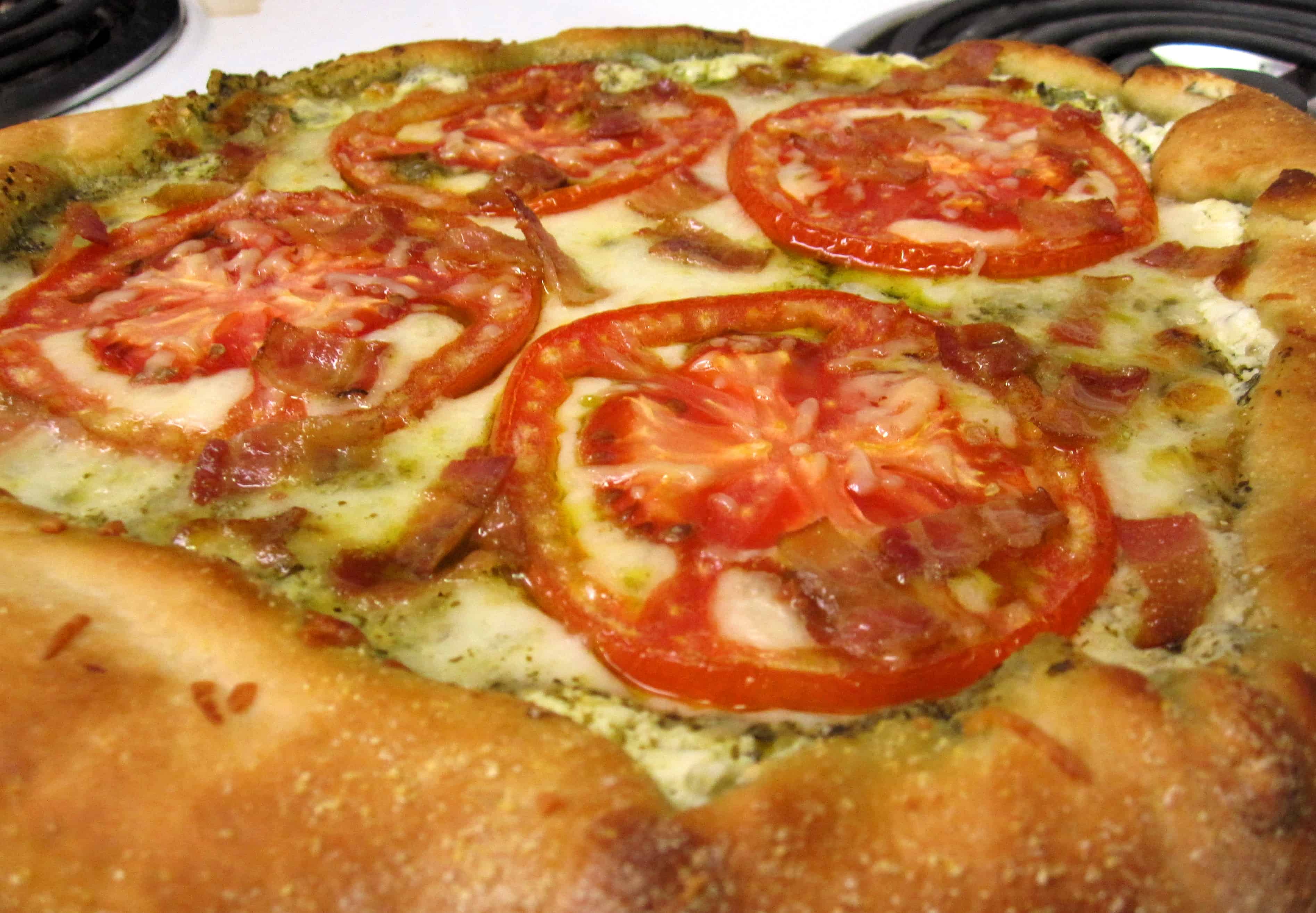 Tomato-Pesto Pizza with Basil and Goat Cheese Stuffed Crust | The ...