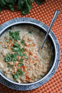 Bowl of White Bean Chicken Chili.
