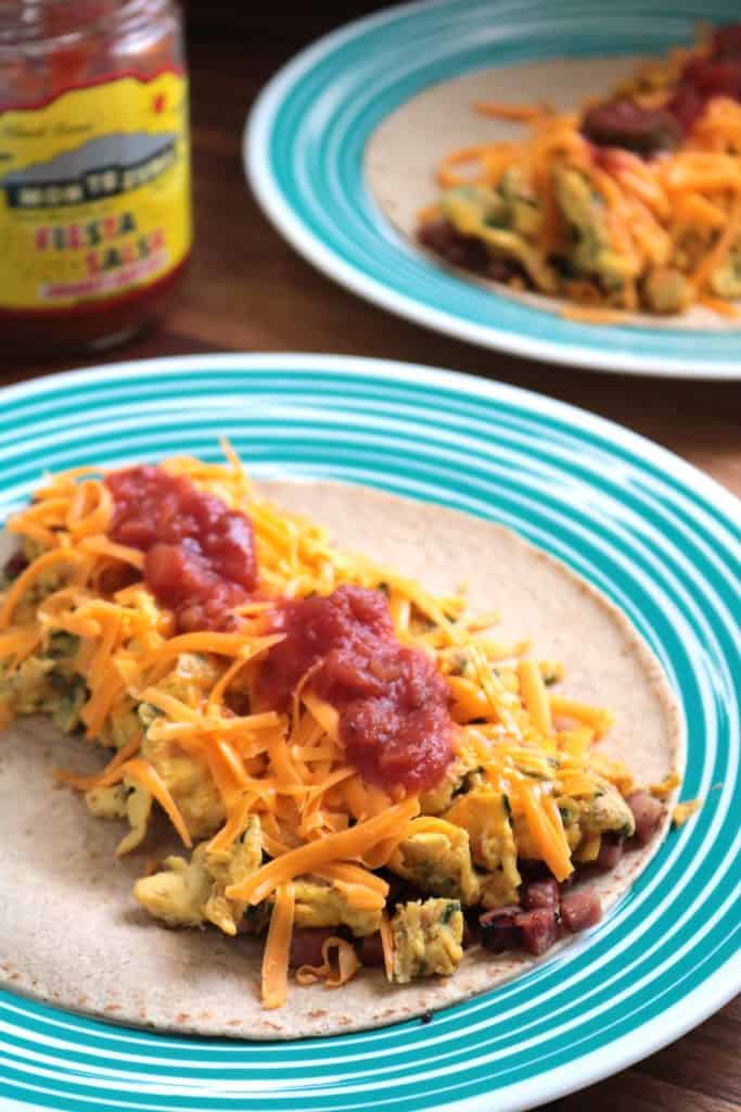 Single Serving Breakfast Burrito Assembly.