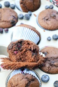 Double Chocolate Blueberry Muffins