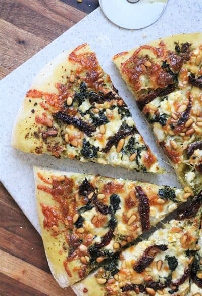 Feta, Spinach, Sun-Dried Tomato and Pine Nut Pizza 2