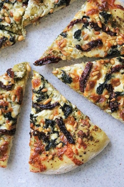 Feta, Spinach, Sun-Dried Tomato and Pine Nut Pizza 3