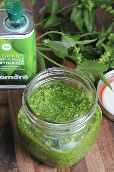 Homemade Basil Pesto #pomoraoliveoil