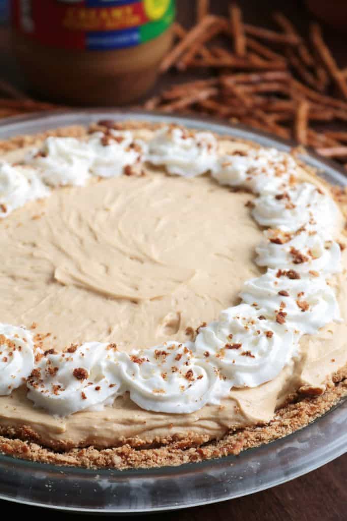 Peanut Butter Pie with Pretzel Crust.
