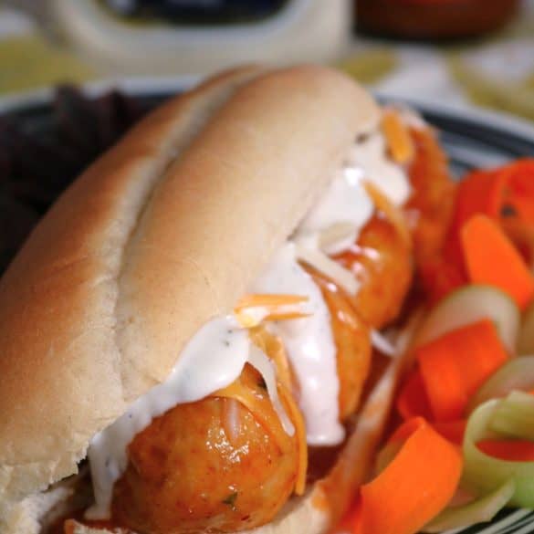 Buffalo Chicken Meatball Subs.
