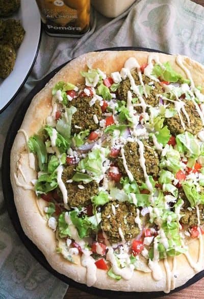 Falafel Pita Sandwich Pizza