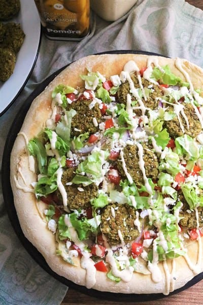 Falafel Pita Sandwich Pizza