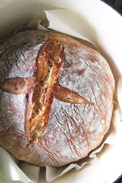 Rustic Sourdough Bread Baked in a Dutch Oven