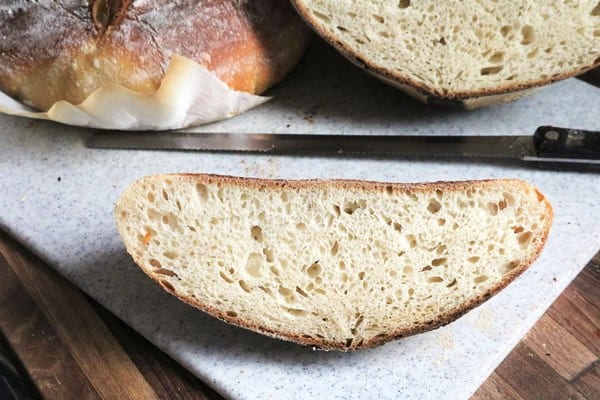 Rustic Sourdough Bread Cross Section 