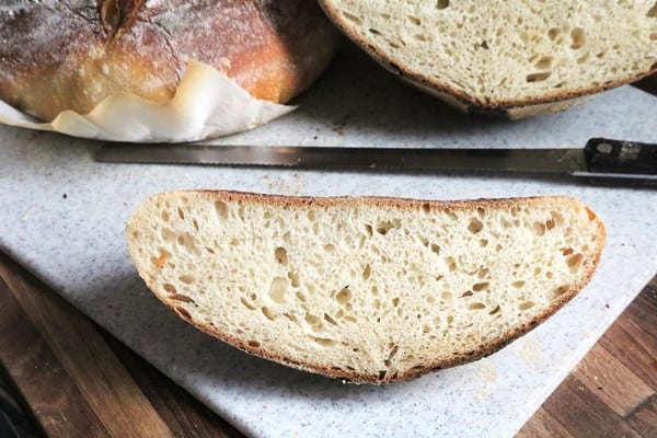 Rustic Sourdough Bread Cross Section
