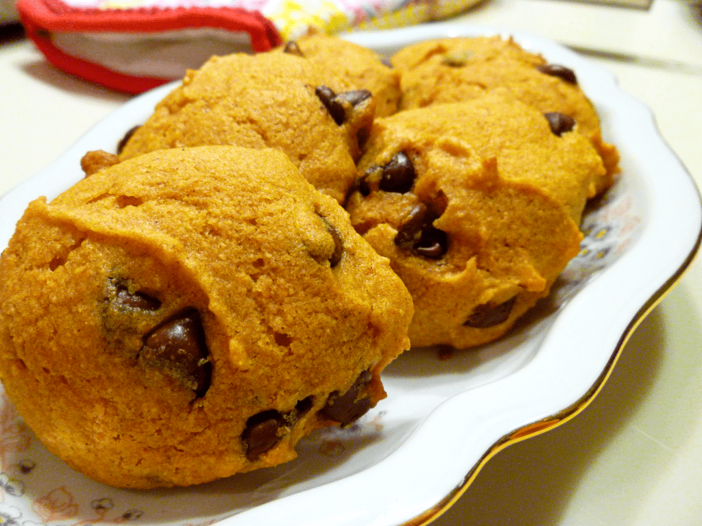 Chubby Pumpkin Choc Chip Cookies