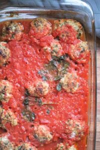 Baked Oatmeal Meatballs with Spinach