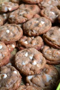 White Chocolate Coconut Chili Macadamia Nut Cookies.