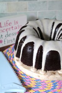 Chocolate Root Beer Bundt Cake with Root Beer Icing.