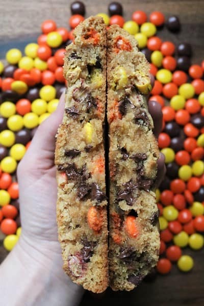 Giant Reese's Pieces Peanut Butter Cookie Cross Section #peanutbutter