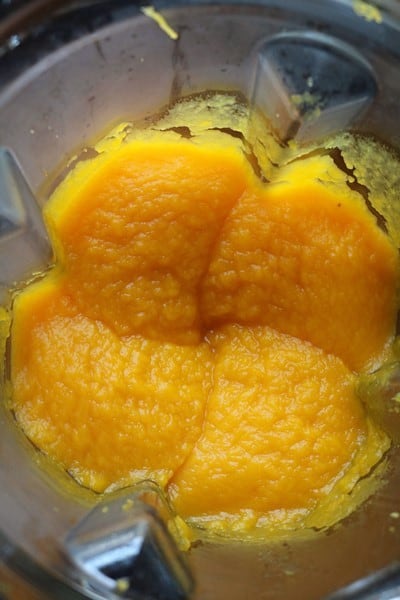Blended pumpkin puree