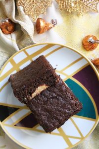 Gingerbread Brownies with Pumpkin Kisses