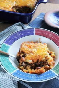Leftover Chili Cornbread Pasta Bake