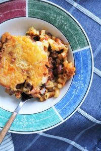 Cheddar Chili Cornbread Pasta Casserole