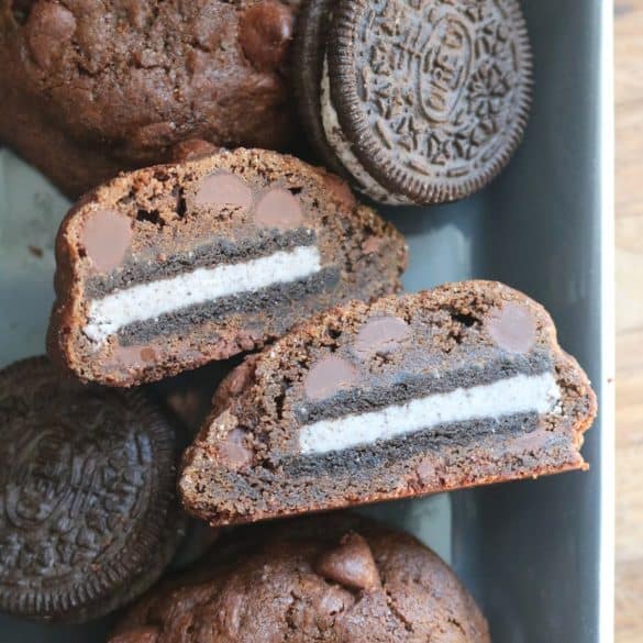 Oreo Stuffed Chocolate Cookies.