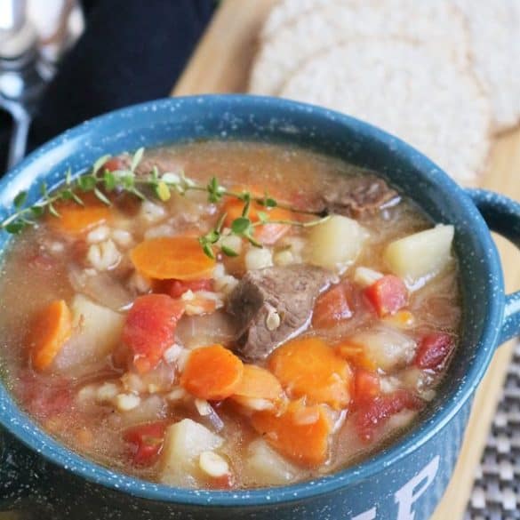 Beef with Barley Soup #thespiffycookie