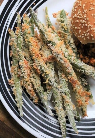 Crispy Parmesan Green Beans #ovenfried